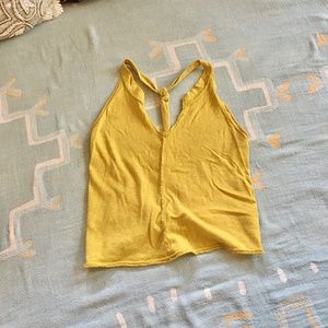 Free People Movement Yellow Halter Crop Top | Size XS